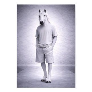 Minimal Horse in Casual Modern Outfit Photo Print