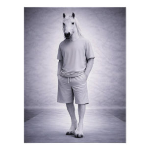 Minimal Horse in Casual Modern Outfit Poster