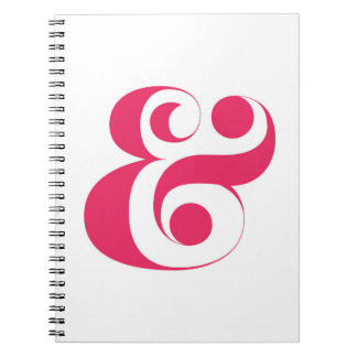 Minimal Hot Pink Ampersand Spiral Notebook