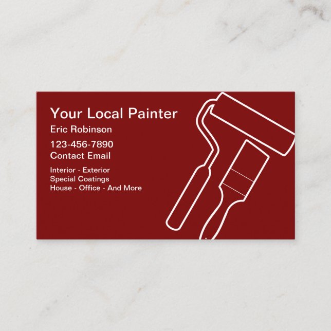 Minimal House Painter Business Cards (Front)