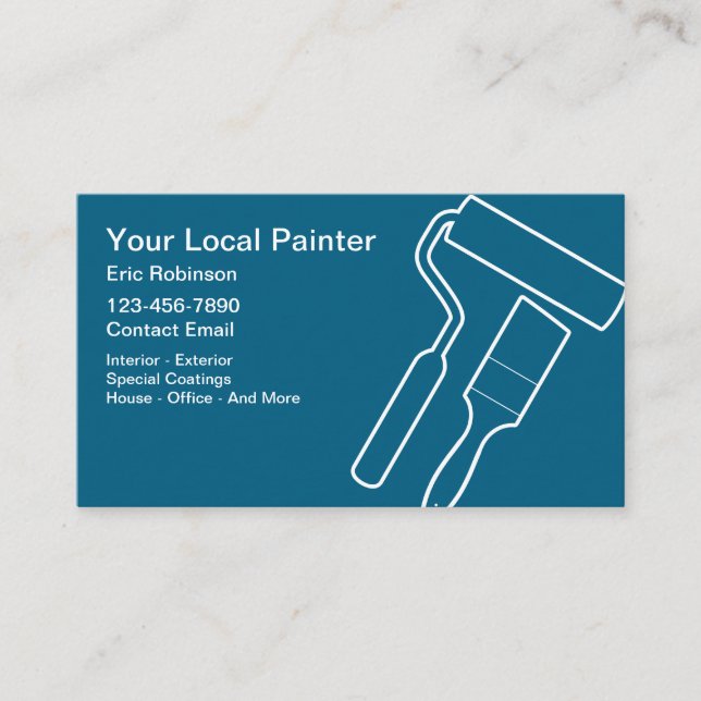 Minimal House Painter Business Cards (Front)