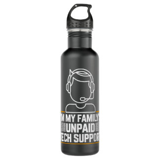 Minimal Im My Familys Unpaid Tech Support 710 Ml Water Bottle