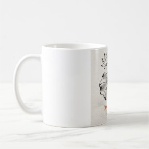 Minimal Ink Lotus and Goldfish Coffee Mug