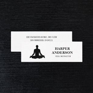 Minimal Inspiration Yoga Instructor Professional  Mini Business Card