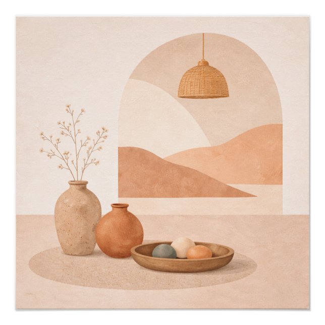 Minimal Interior Still Life a Japandi Abstract Poster (Front)