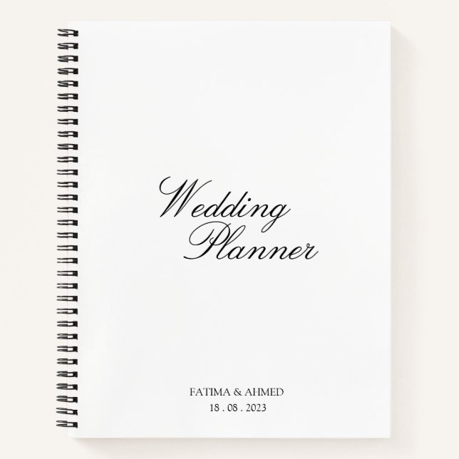 Minimal Islamic Muslim Wedding Planner Notebook (Front)