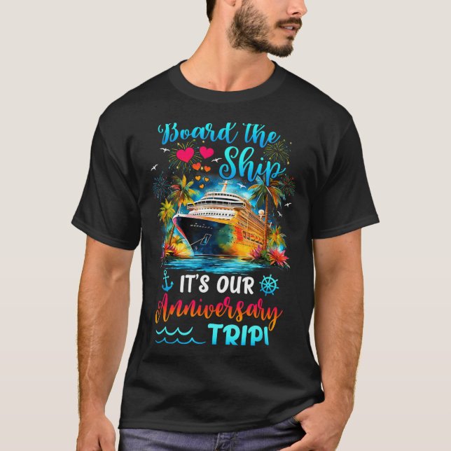 Minimal It's Anniversary Trip Couples Matching T-Shirt (Front)