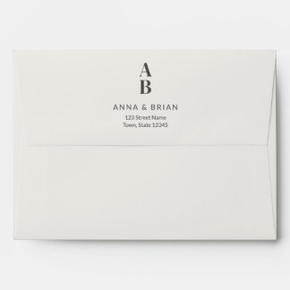Minimal Ivory Wedding Envelope with Return Address