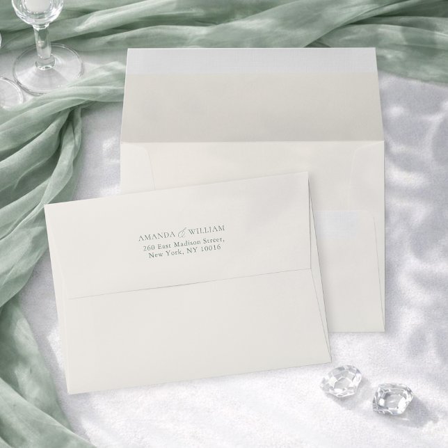Minimal Ivory Wedding Return Address Envelope  (Creator Uploaded)