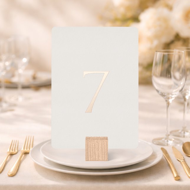 Minimal Ivory Wedding Table Number with Real Gold (Creator Uploaded)