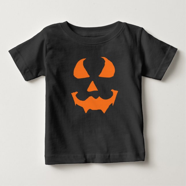 Minimal Jack O Lantern Pumpkin Face T-Shirt (Front)