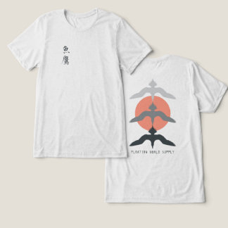 Minimal Japanese Fish Hawk Ukiyo-e Style Offwhite Tri-Blend Shirt