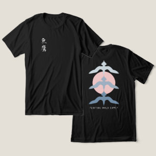 Minimal Japanese Fish Hawk Ukiyo-e Style Tri-Blend Shirt