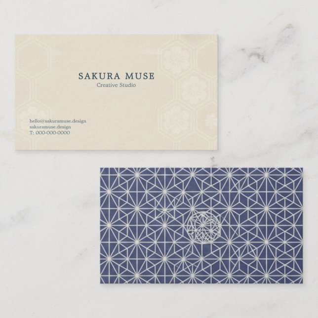 Minimal Japanese Kamon Business Card – Modern  (Front/Back)