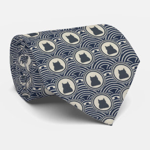 Minimal Japanese Pattern Necktie – Asanoha Wave
