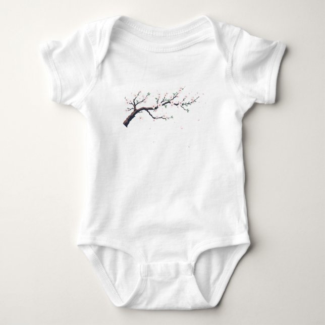 Minimal Japanese Tree Branch Baby Bodysuit (Front)