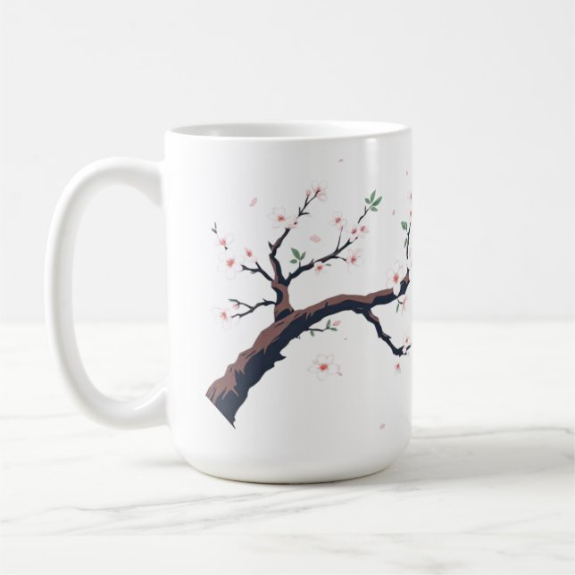 Minimal Japanese Tree Branch Coffee Mug (Left)