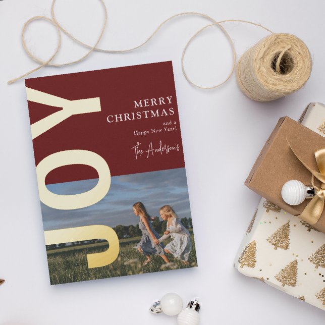 Minimal JOY Christmas Photo Real Gold (Creator Uploaded)