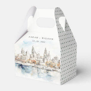 Minimal Kansas City Missouri Watercolor Wedding Favour Box