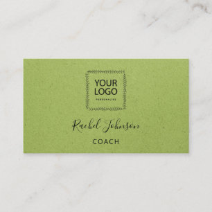 Minimal Kraft Elegant Couch Therapist Logo Red Business Card