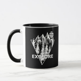 Minimal landscape pine trees forest mug