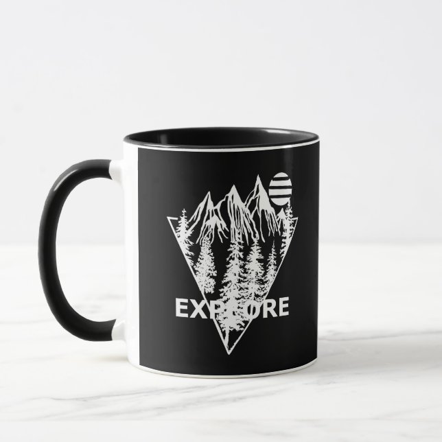 Minimal landscape pine trees forest mug (Left)