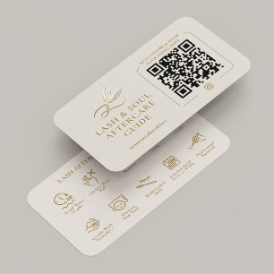 Minimal Lash Lift Extensions Aftercare Guide Sand Business Card