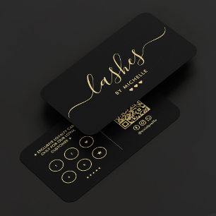 Minimal Lashes Makeup Lash Tech Script Loyalty Business Card