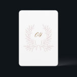 Minimal Laurel Table Number Wedding Sign Card K310<br><div class="desc">This wedding table number card sign features a romantic botanical leaf laurel with elegant script lettering. This item is part of our Kami invitation collection K310,  please visit our store to view coordinating items.</div>