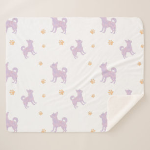 Minimal lavender chihuahua Silhouette blanket