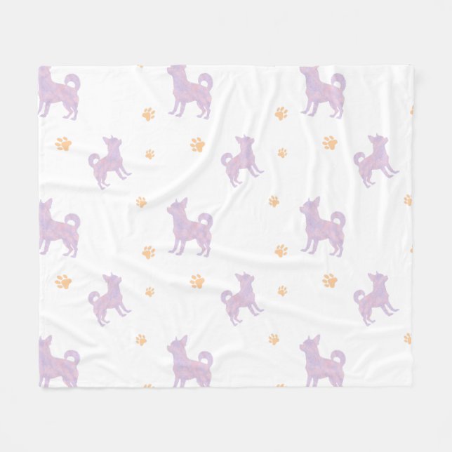 Minimal lavender chihuahua Silhouette blanket (Front (Horizontal))