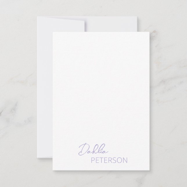 Minimal Lavender Modern Business Card (Front)