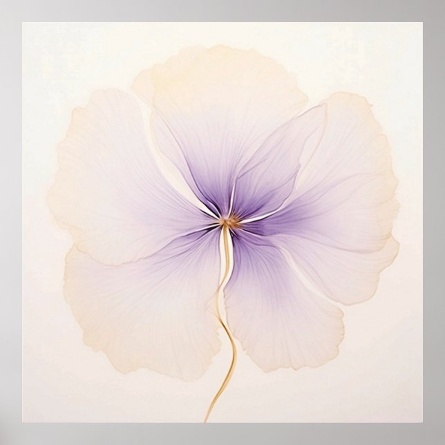 Minimal Lavender Orchid Watercolor Flower Poster (Front)