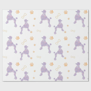 Minimal Lavender Poodle Silhouette Gift wrapping Paper