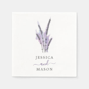 Minimal Lavender Wedding Cocktail Napkin