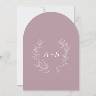Minimal Leaf | Arched Monogram Wedding Invitation