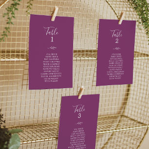 Minimal Leaf Berry Hanging Seating Chart Card