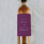 Minimal Leaf | Berry Purple Bridesmaid Proposal<br><div class="desc">This minimal leaf berry purple bridesmaid proposal wine label is perfect for a boho wedding. The design features a simple greenery leaf silhouette in a romantic summer violet colour with minimalist bohemian garden style.</div>