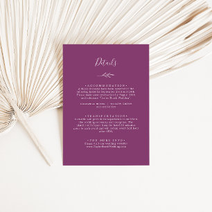 Minimal Leaf   Berry Purple Details Enclosure Card