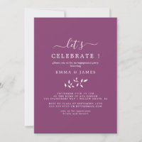 Minimal Leaf | Berry Purple "Let's Celebrate" 