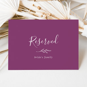 Minimal Leaf Berry Purple Reserved Sign