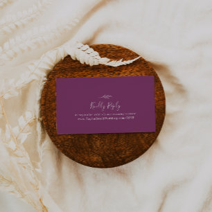 Minimal Leaf   Berry Purple Wedding Website RSVP Enclosure Card
