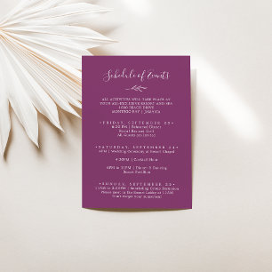 Minimal Leaf Berry Weekend Schedule of Events Enclosure Card