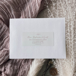Minimal Leaf   Blush Pink Guest Address Labels