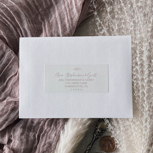 Minimal Leaf | Blush Pink Guest Address Labels (Creator Uploaded)