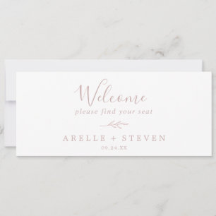 Minimal Leaf   Blush Pink Seating Chart Header