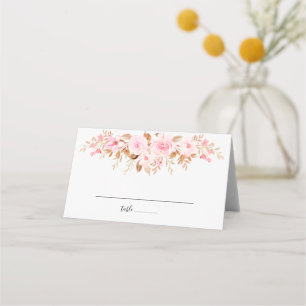 Minimal Leaf Boho Floral Wedding Place Card
