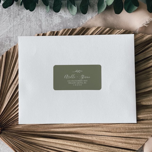 Minimal Leaf | Dark Green Address Labels (Creator Uploaded)