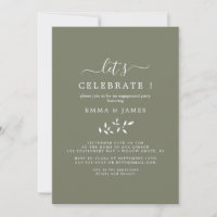 Minimal Leaf | Dark Green "Let's Celebrate" 