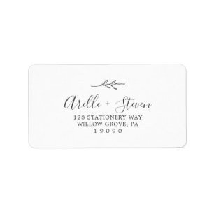 Minimal Leaf   Dark Grey Address Labels